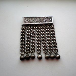 One Antique Victorian Edwardian Masonic Apron Tassels Military Epaulette Silver